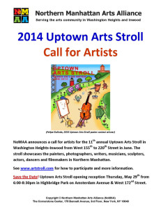 2014 Uptown Arts Stroll: convocatoria de artistas