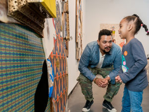 2015 artist-in-residence David Shrove hosting his monthly open studio. Photo: Michael Palma, courtesy of Sugar Hill Children’s Museum of Art & Storytelling.