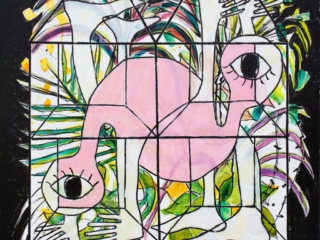 <strong><a href="https://www.galcohenart.com/">Gal Cohen</a></strong>, <em>Coexistence as a Shared Future</em>, 2024, Acrylic on canvas, 60" x 60" (181st Street Elevator)